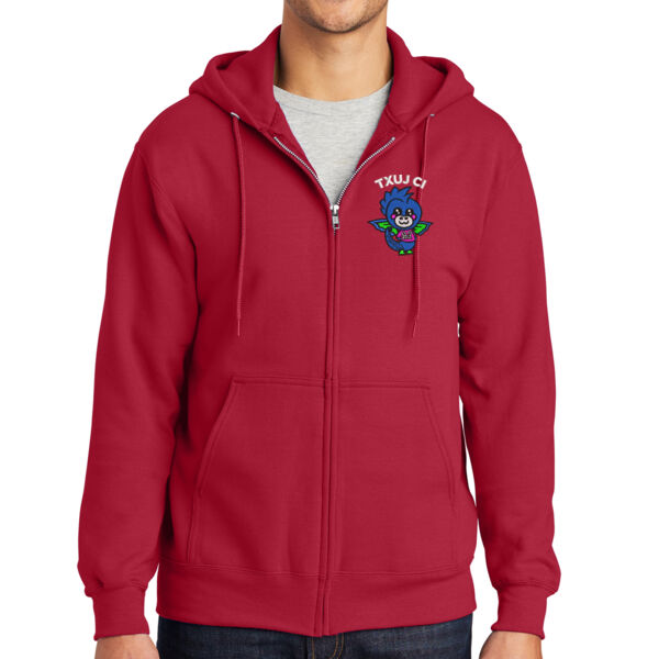 Port & Company® Essential Fleece Full-Zip Hooded Sweatshirt - Embroidered Logo Thumbnail
